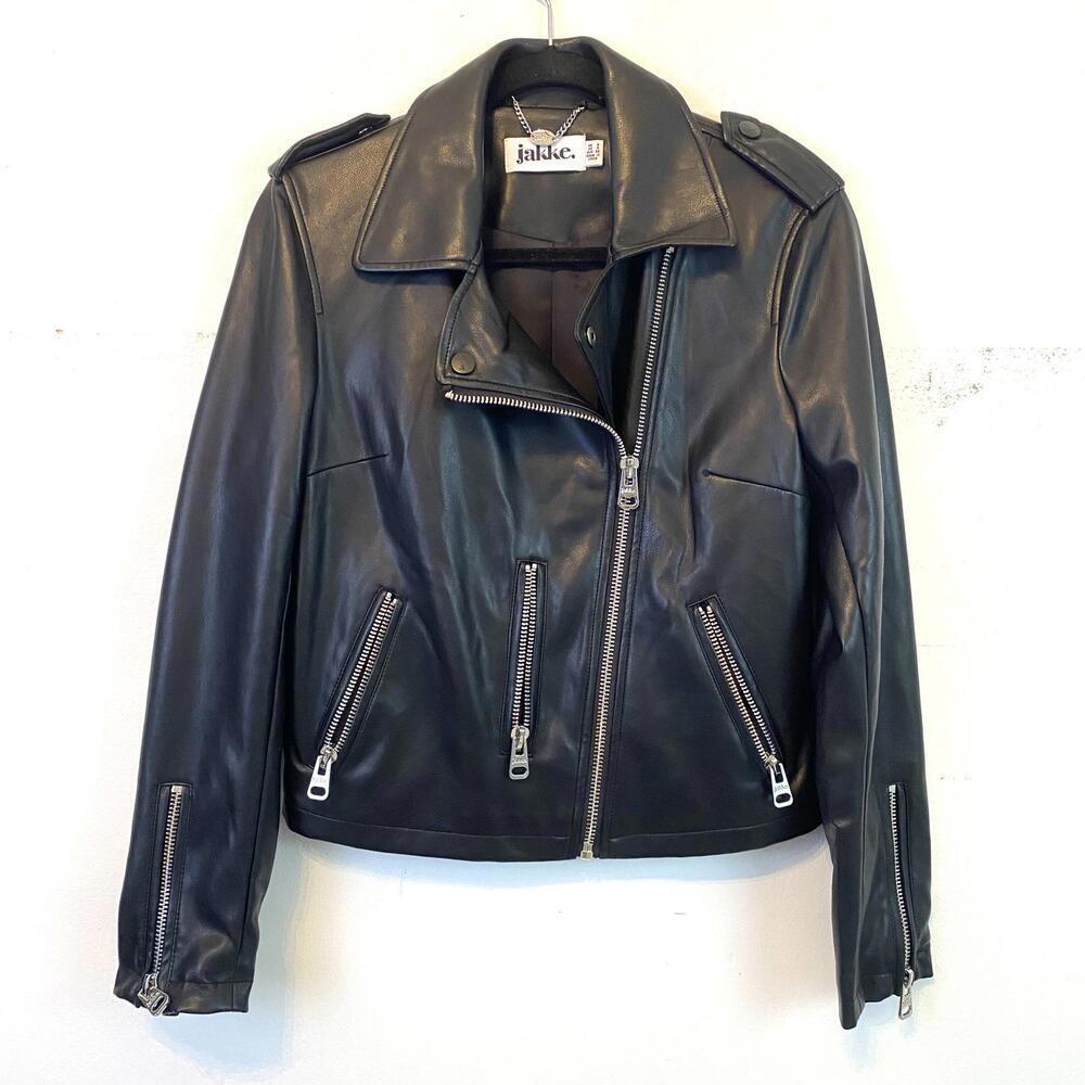 JAKKE black vegan leather Moto jacket